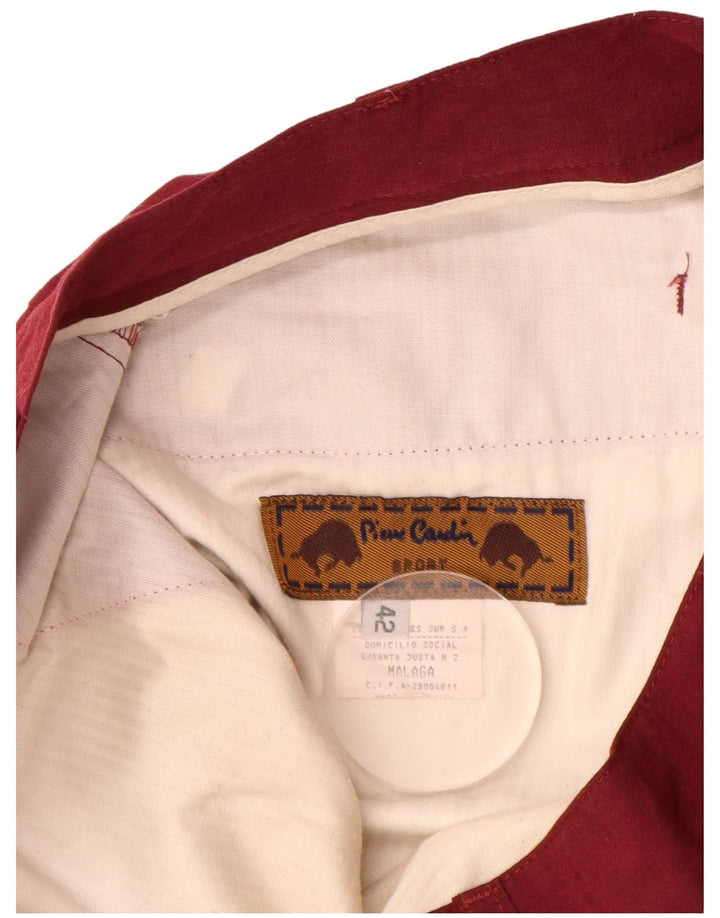 Shorts Chino feminino PIERRE CARDIN IT 42 Médio W30 Algodão Borgonha