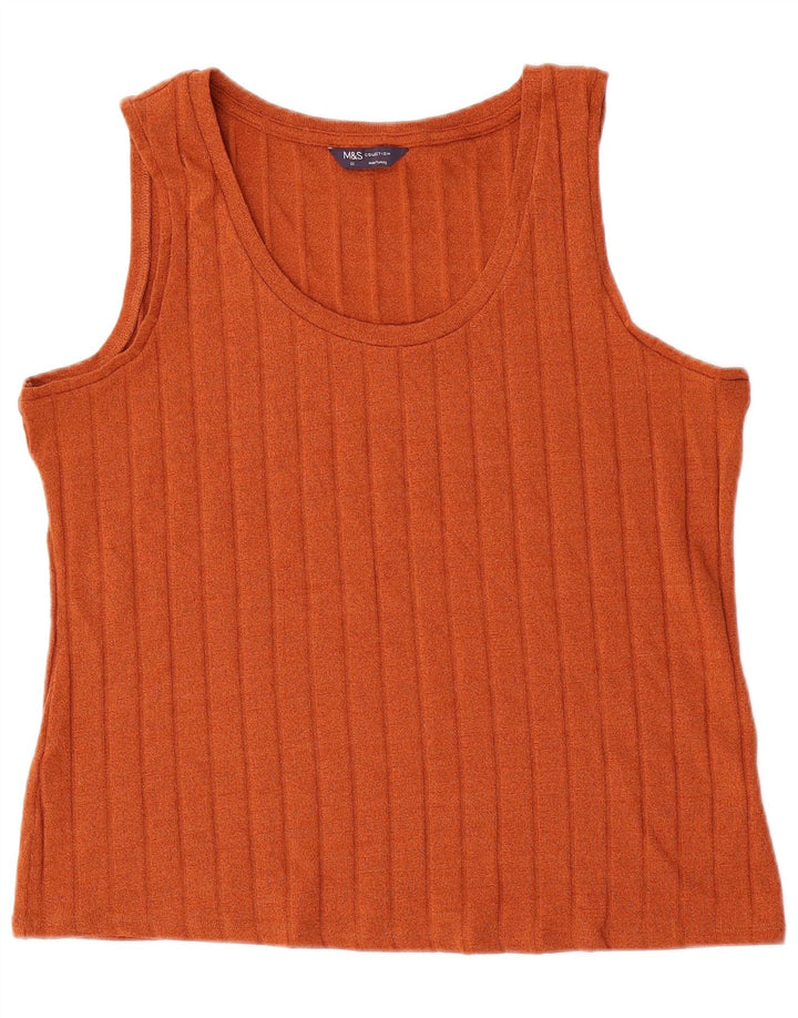 Colete feminino Marks & Spencer UK 22 3XL poliéster laranja