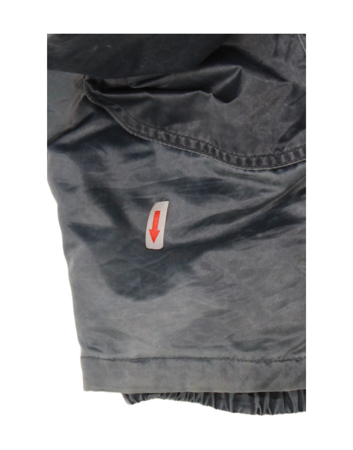 Jaqueta corta-vento superdimensionada com capuz feminino vintage IT 44 azul médio