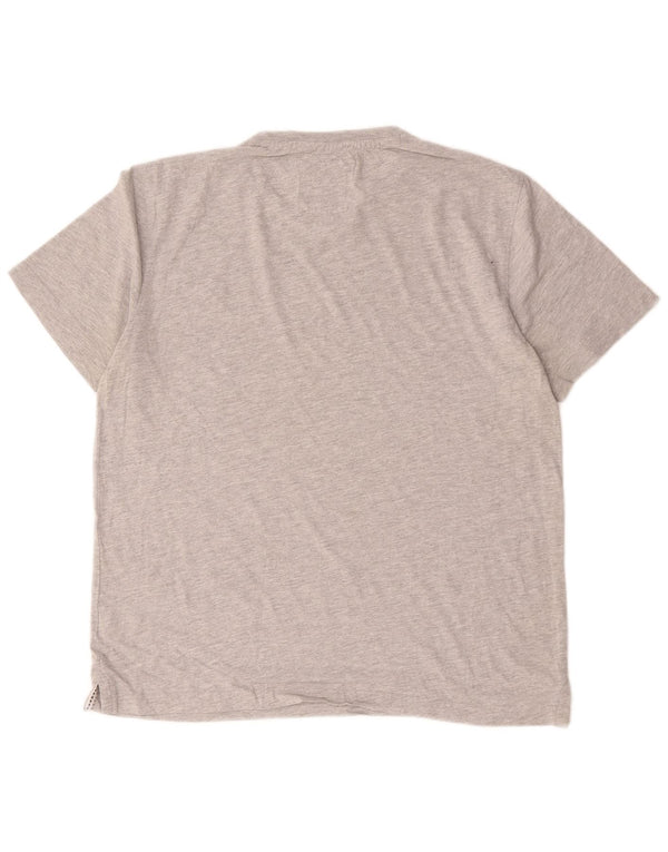 Camiseta masculina Crew Clothing Top grande algodão cinza