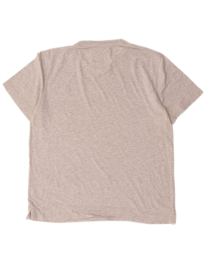 Camiseta masculina Crew Clothing Top grande algodão cinza