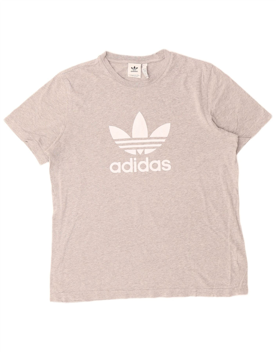 Camiseta masculina ADIDAS com estampa gráfica cinza médio algodão