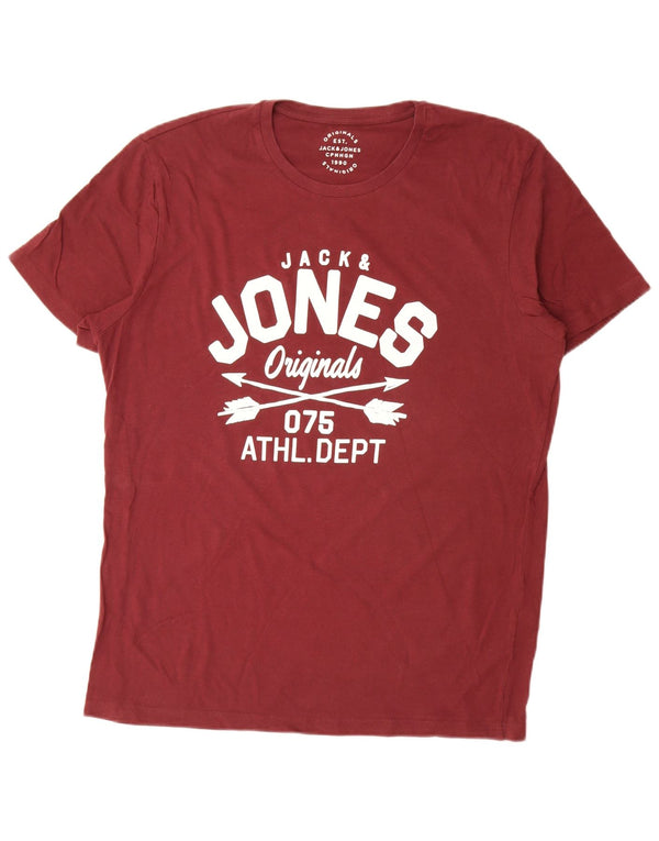 Camiseta gráfica masculina Jack & Jones Top XL algodão marrom