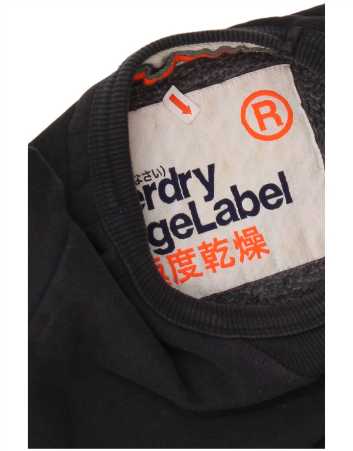 SUPERDRY moletom masculino jumper pequeno algodão azul marinho