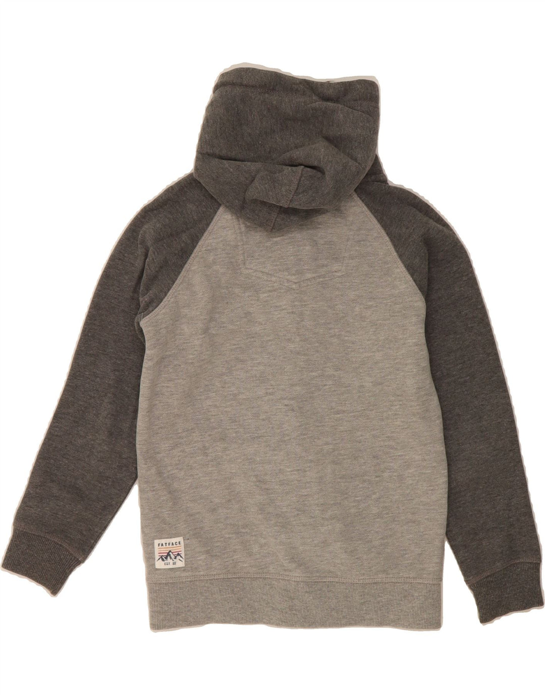 FAT FACE Boys Zip Hoodie Sweater 7-8 Years Grey Colourblock Cotton Vintage Fat Face and Second-Hand Fat Face from Messina Hembry 