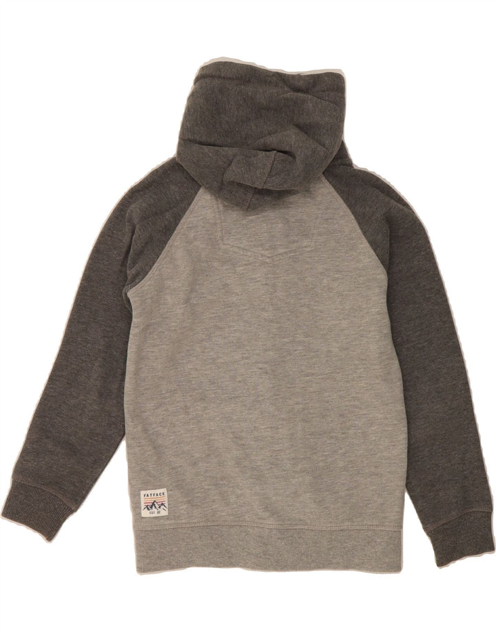 FAT FACE Boys Zip Hoodie Sweater 7-8 Years Grey Colourblock Cotton Vintage Fat Face and Second-Hand Fat Face from Messina Hembry 