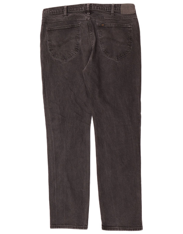 Lee Mens West Straight Jeans W36 L34 Algodão Preto