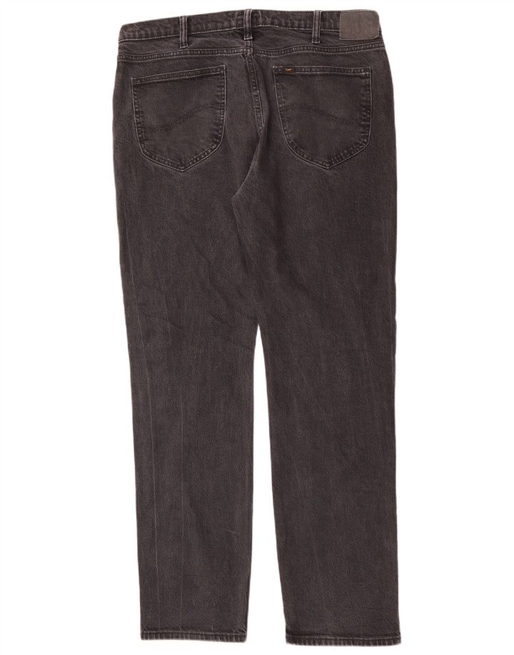 Lee Mens West Straight Jeans W36 L34 Algodão Preto