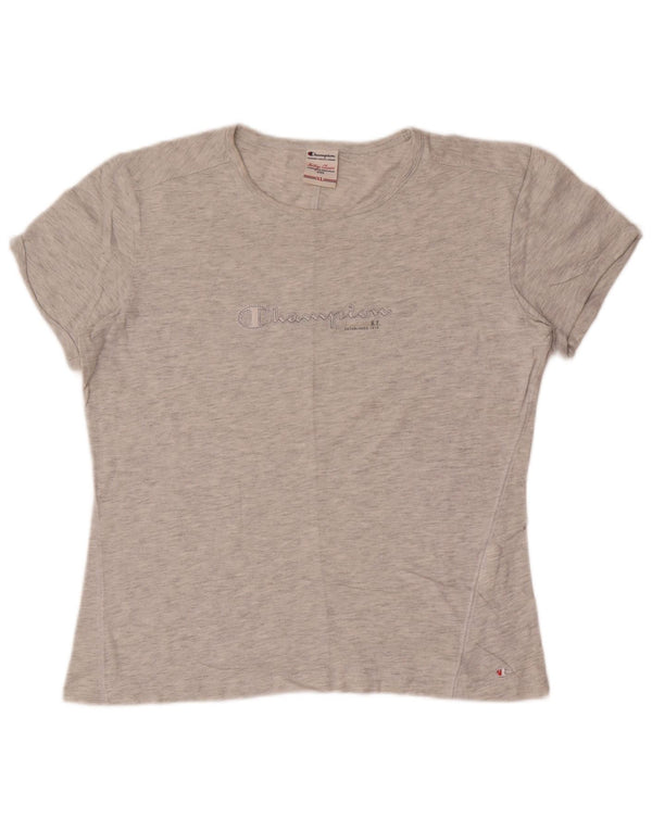 Camiseta feminina Champion Heritage Classics com estampa gráfica UK 18 XL algodão cinza