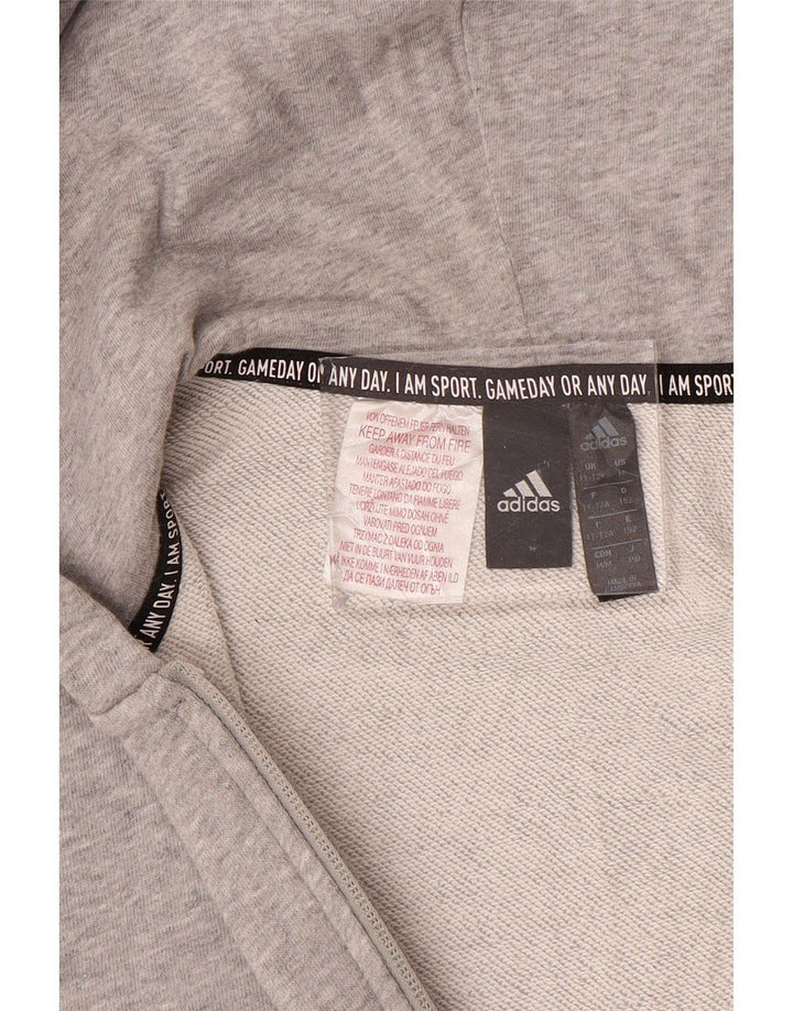 Suéter adidas masculino com capuz e zíper 11-12 anos cinza