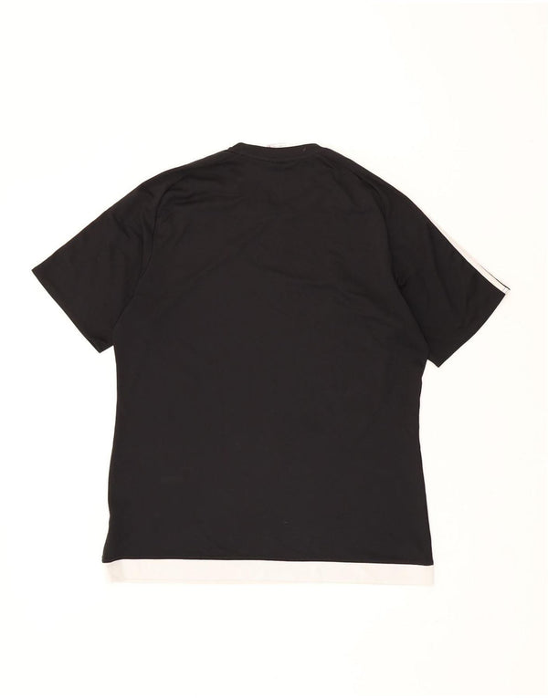 ADIDAS Mens Climalite T-Shirt Top Grande Preto Colourblock Poliéster