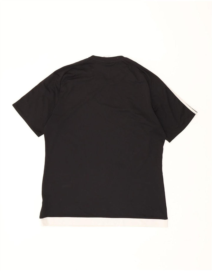 ADIDAS Mens Climalite T-Shirt Top Grande Preto Colourblock Poliéster