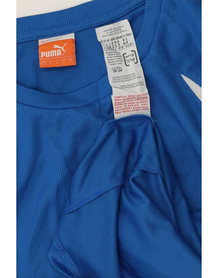 Puma Mens Top Manga Longa Grande Listrado Azul Poliéster