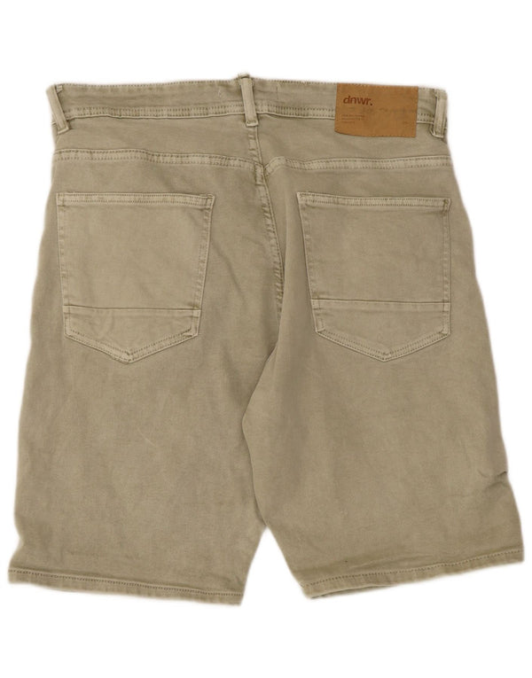 Shorts jeans masculino Zara EU 46 XL W36 algodão cáqui