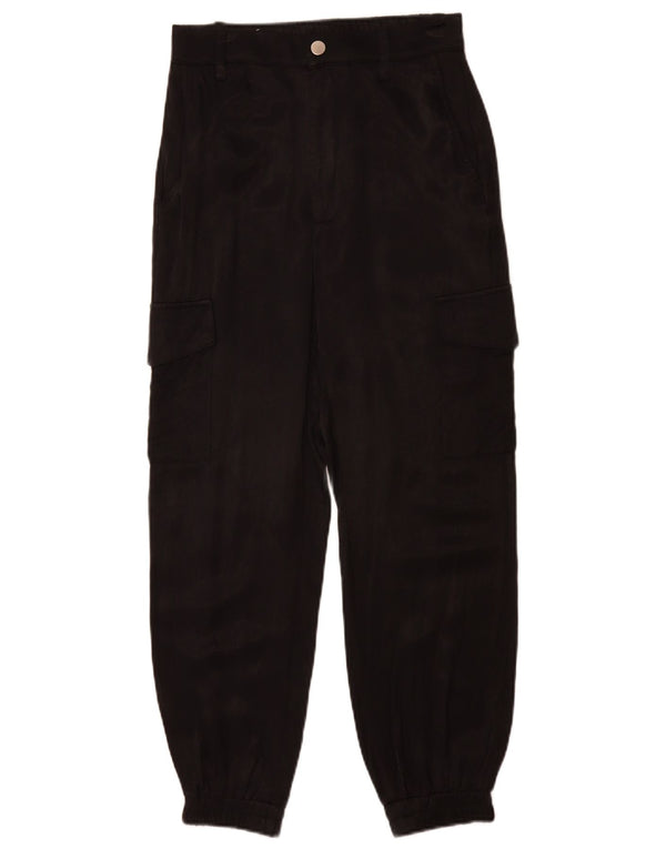 Calça jogger feminina Zara Cargo pequena W26 L28 preta