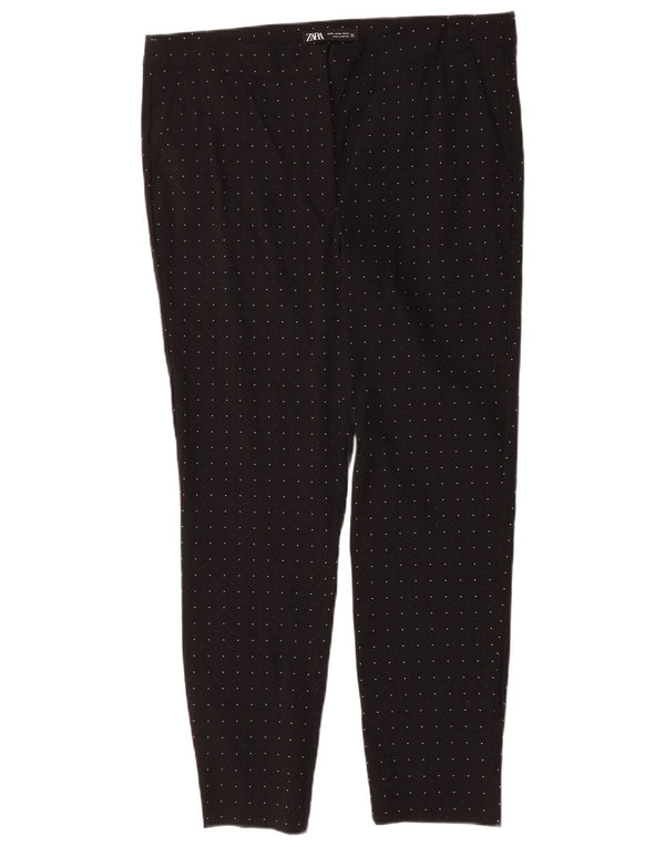 Zara Calça Chino Feminina Slim XL W32 L27 Viscose Preta Manchada