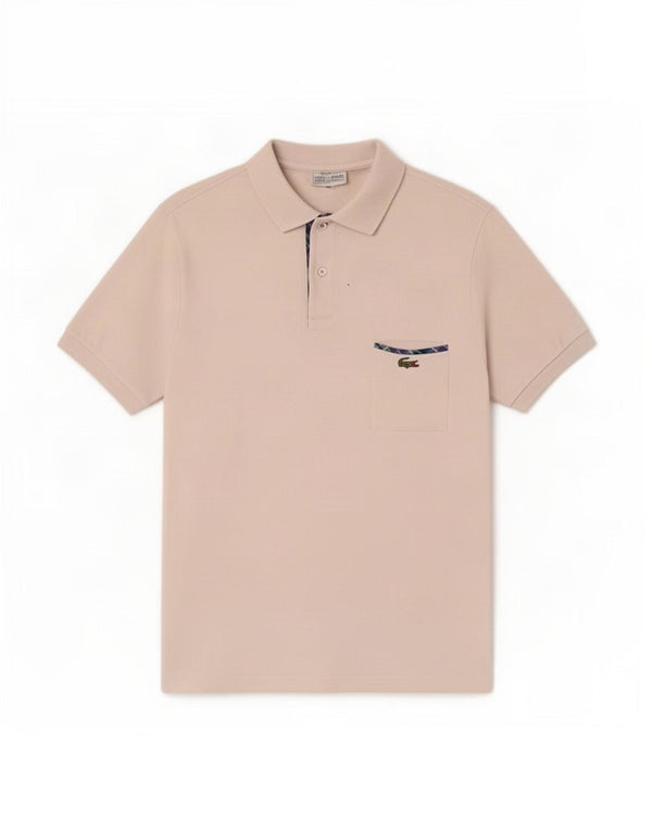 Camisa polo masculina Lacoste tamanho 5 grande algodão branco