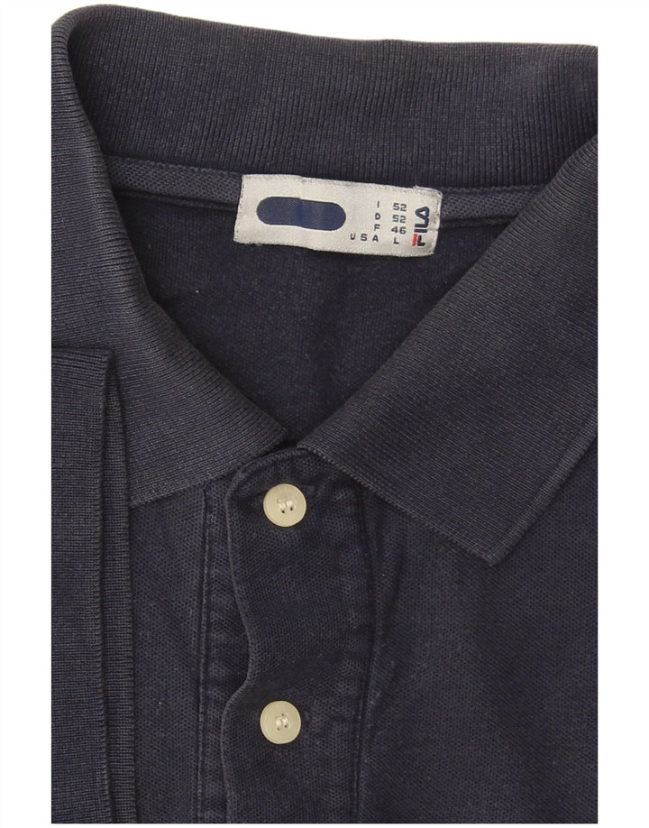 Camisa polo masculina FILA IT 52 grande algodão azul marinho
