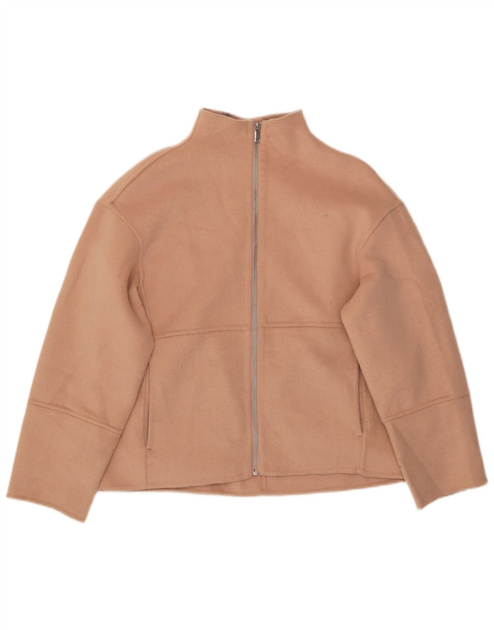 Jaqueta bomber feminina Zara UK 14 lã laranja média