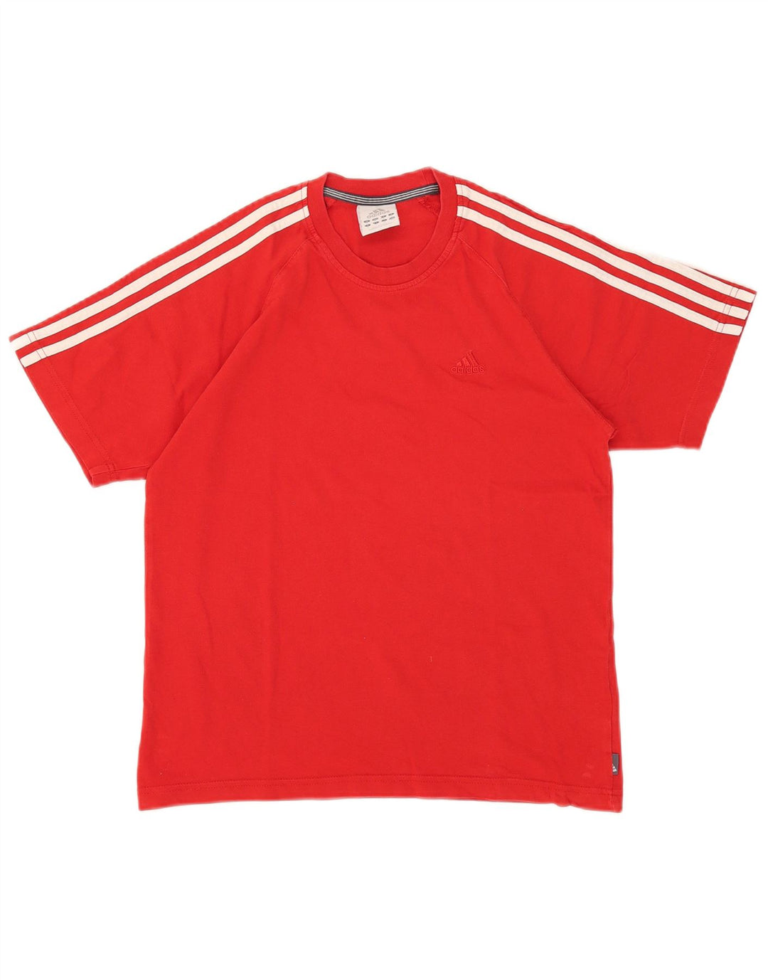 Adidas Mens T-Shirt Top Pequeno Algodão Vermelho