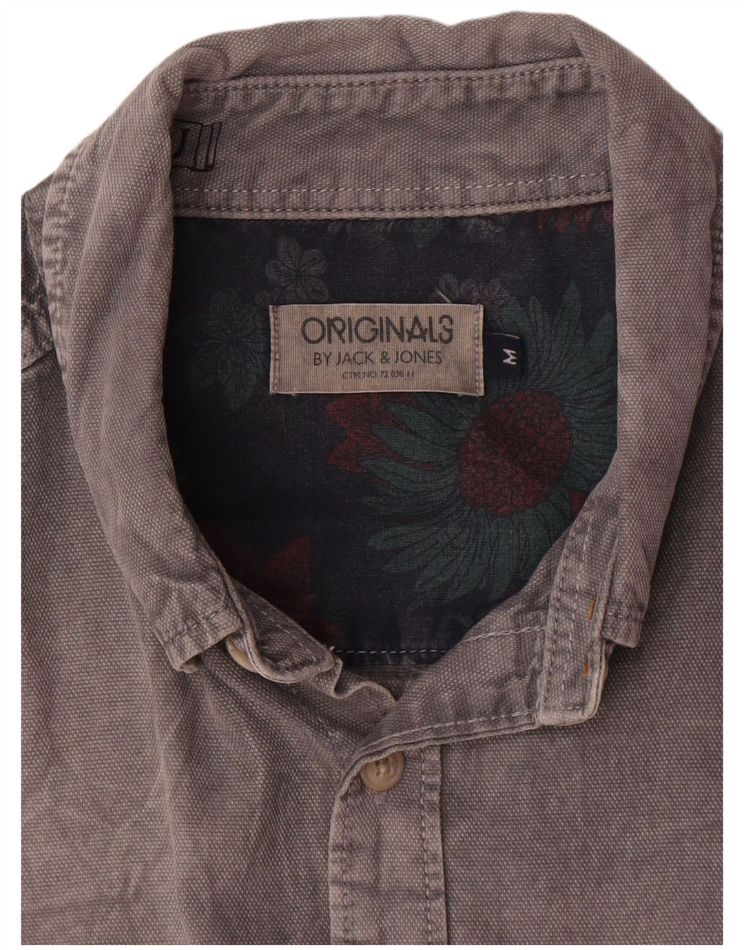 Camisa masculina Jack & Jones algodão cinza médio