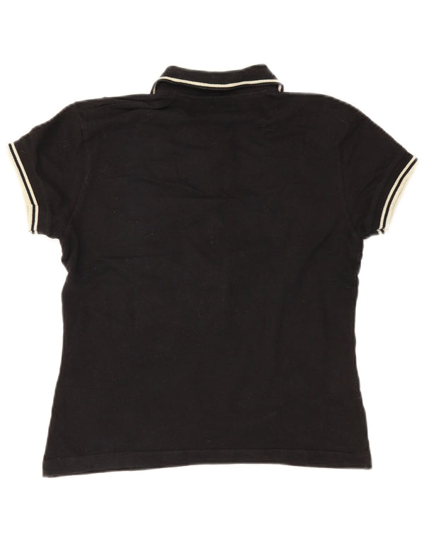 Camisa polo feminina Lee UK 14 grande algodão preto