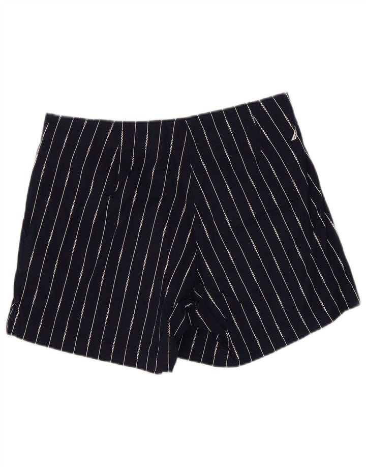 Shorts Chino feminino NAUTICA US 8 médio W32 algodão listrado azul marinho