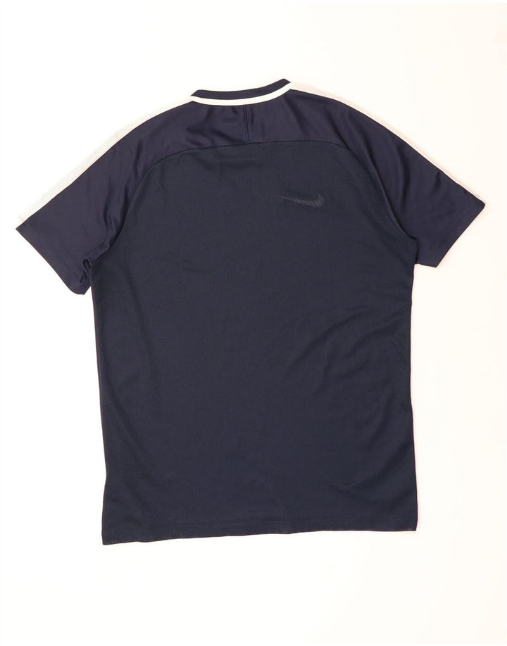 Camiseta masculina NIKE Dri Fit grande poliéster colorblock azul marinho