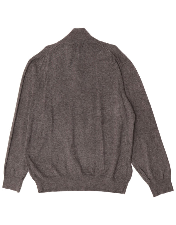 Suéter masculino Pierre Cardin com zíper e gola 2XL cinza viscose clássico