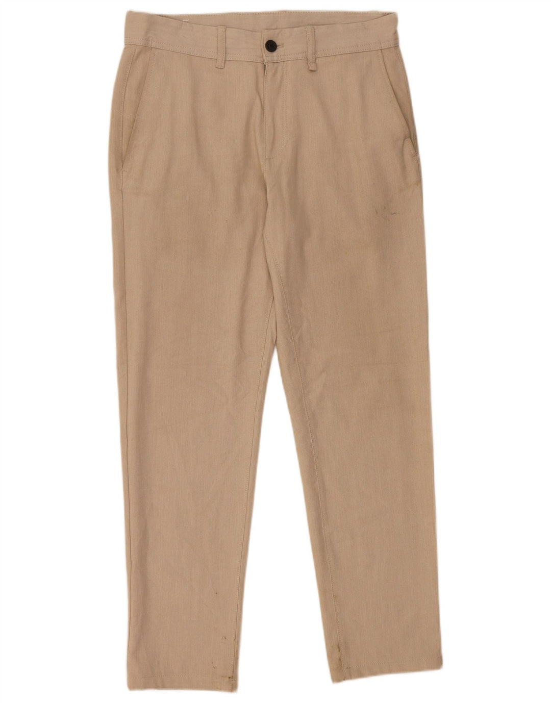 Zara Mens Slim Chino Calças EU 38 Pequeno W30 L28 Poliéster Bege