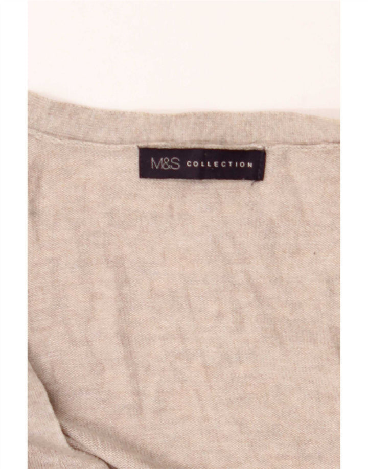 Suéter cardigã feminino Marks & Spencer Reino Unido 14 cinza médio