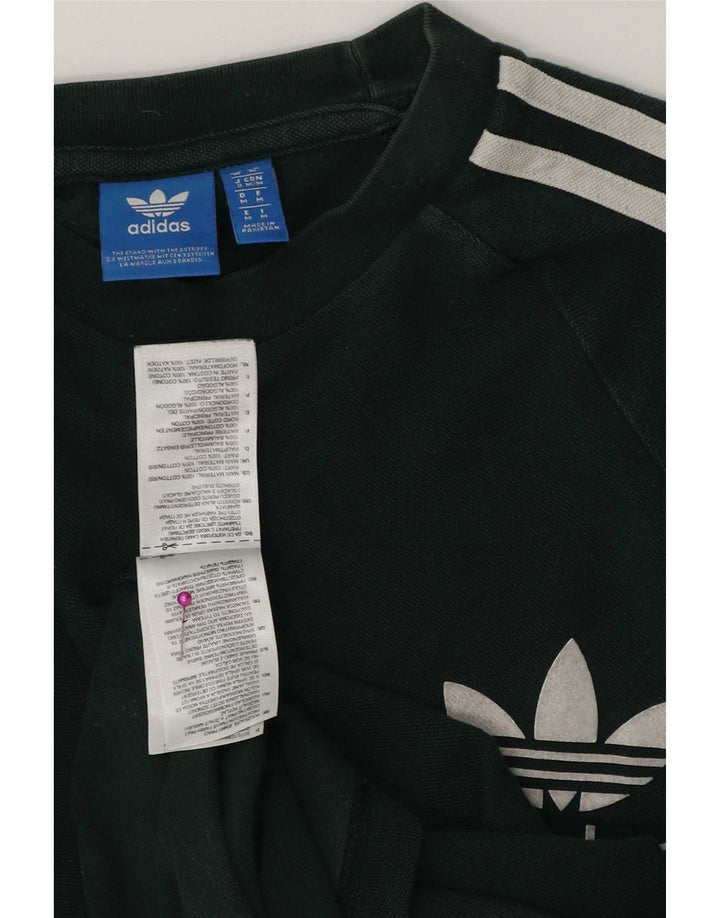 Adidas Mens Top Manga Longa Médio Algodão Verde