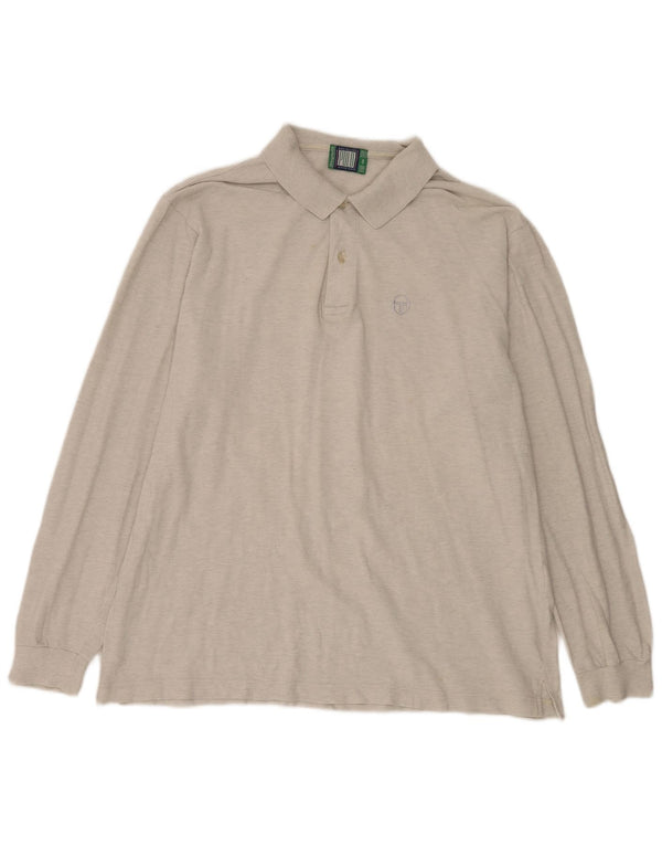 Camisa polo masculina de manga comprida Sergio Tacchini XL cinza algodão