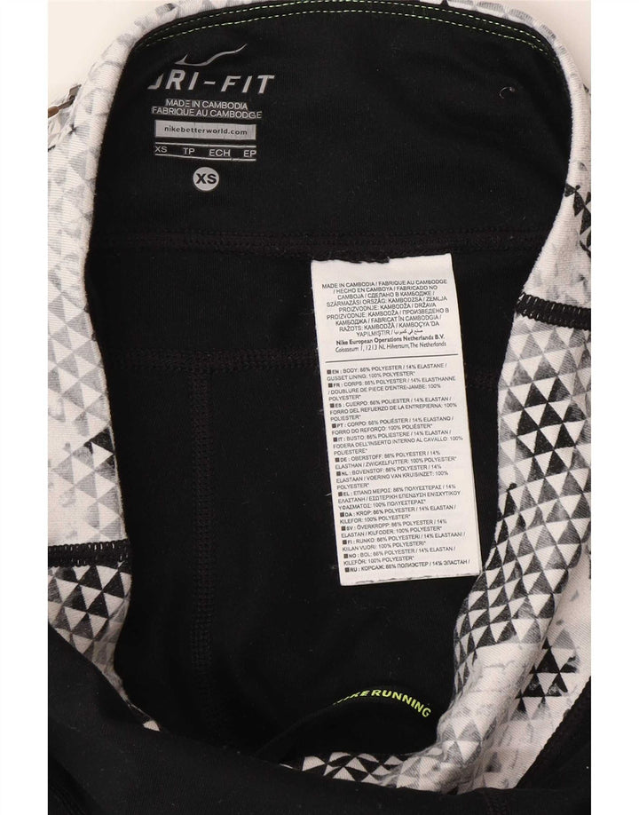 Leggings de corrida femininos Nike XS W25 L30 preto colorblock poliéster