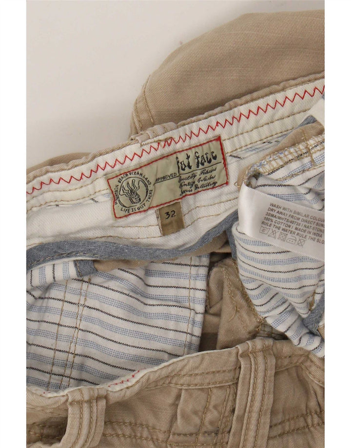 Shorts casuais masculinos Fat Face médio W32 algodão bege