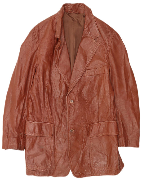 Jaqueta de couro masculina vintage Reino Unido 40 grande couro marrom