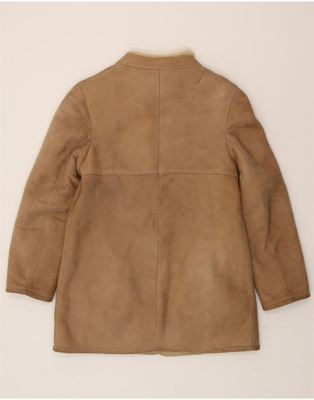 Casaco feminino vintage de shearling IT 44 Shearling bege médio