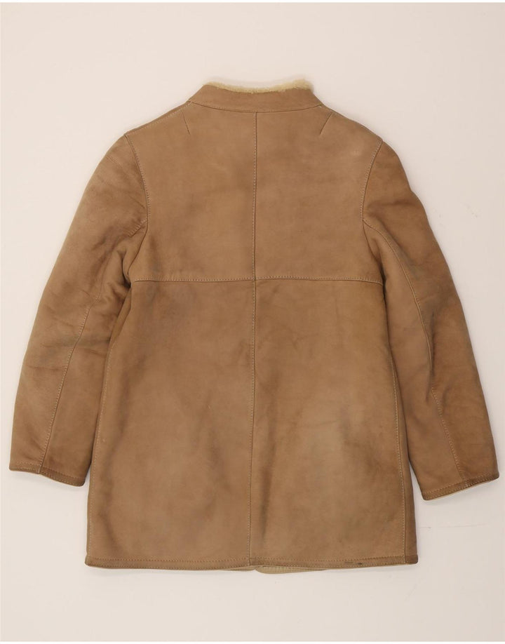 Casaco feminino vintage de shearling IT 44 Shearling bege médio