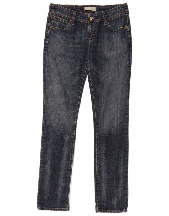 Levi's Masculino 571 Slim Jeans W31 L34 Azul Algodão