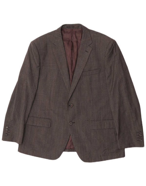 Jaqueta blazer masculina de 2 botões Marks & Spencer UK 46 XL cinza xadrez lã