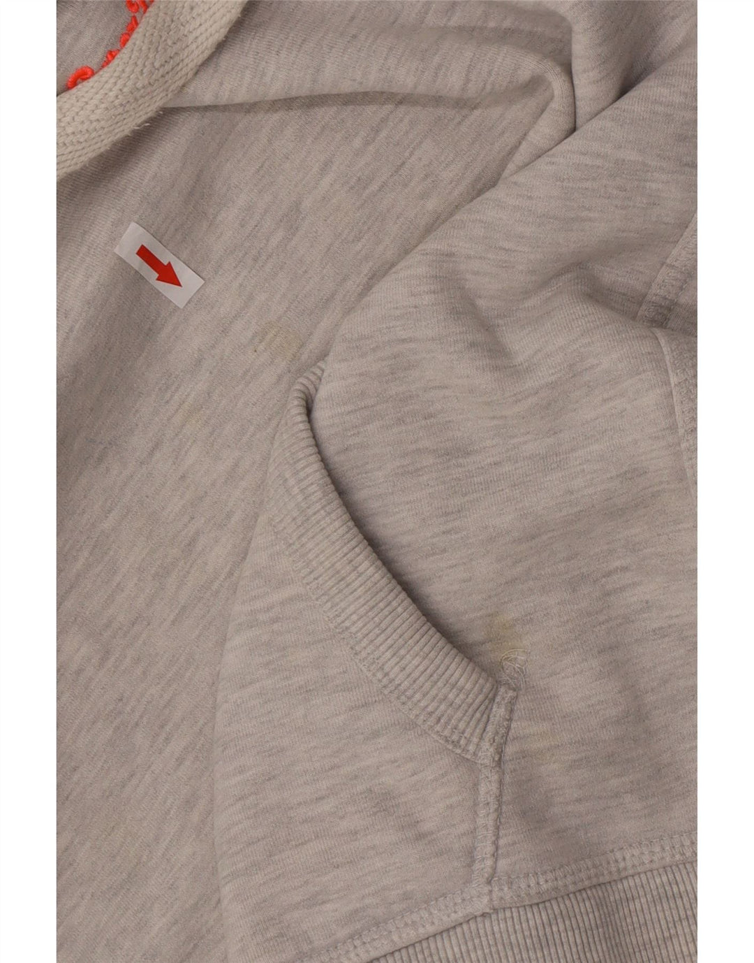 Suéter com capuz feminino Superdry UK 14 algodão cinza médio