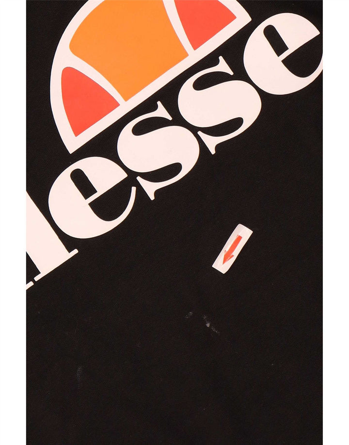 Ellesse moletom masculino gráfico jumper pequeno algodão preto