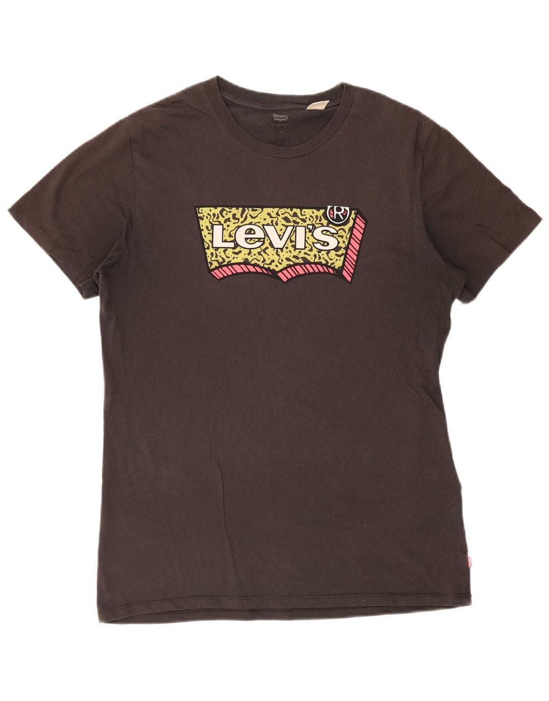 Camiseta gráfica masculina Levi's Top cinza médio algodão