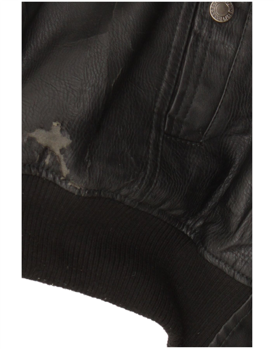 Jaqueta bomber masculina idêntica Motorstyle couro falso Reino Unido 42 XL poliéster preto