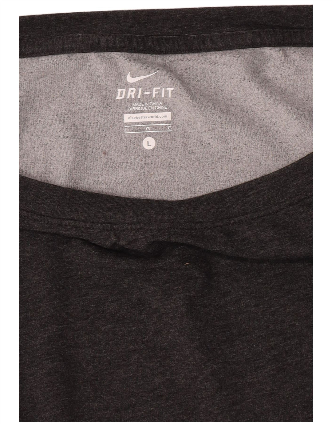 Top Nike Dri Fit Feminino Manga Longa UK 16 Grande Poliéster Cinzento Flecked