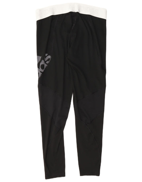 Adidas Womens Climacool Graphic Leggings UK 16/18 Grande Preto Poliéster