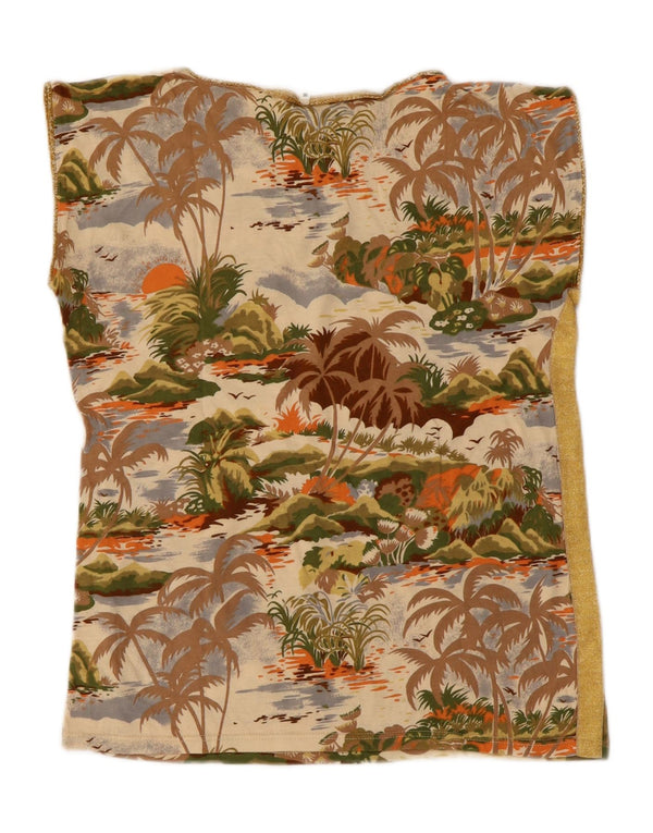 Camiseta feminina vintage com estampa gráfica UK 12 média havaiana multicolorida