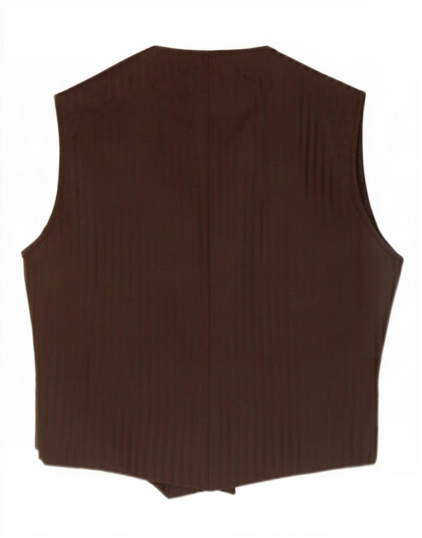 Colete masculino vintage XL poliéster listrado marrom