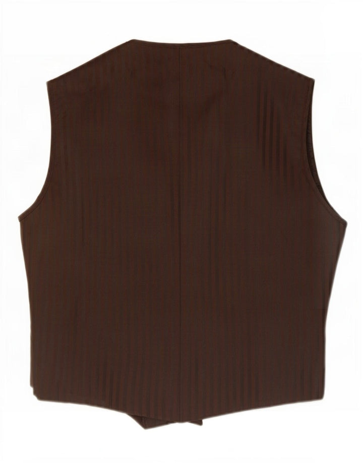 Colete masculino vintage XL poliéster listrado marrom