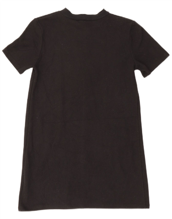 Vestido jumper feminino Zara Reino Unido 14 poliéster preto médio